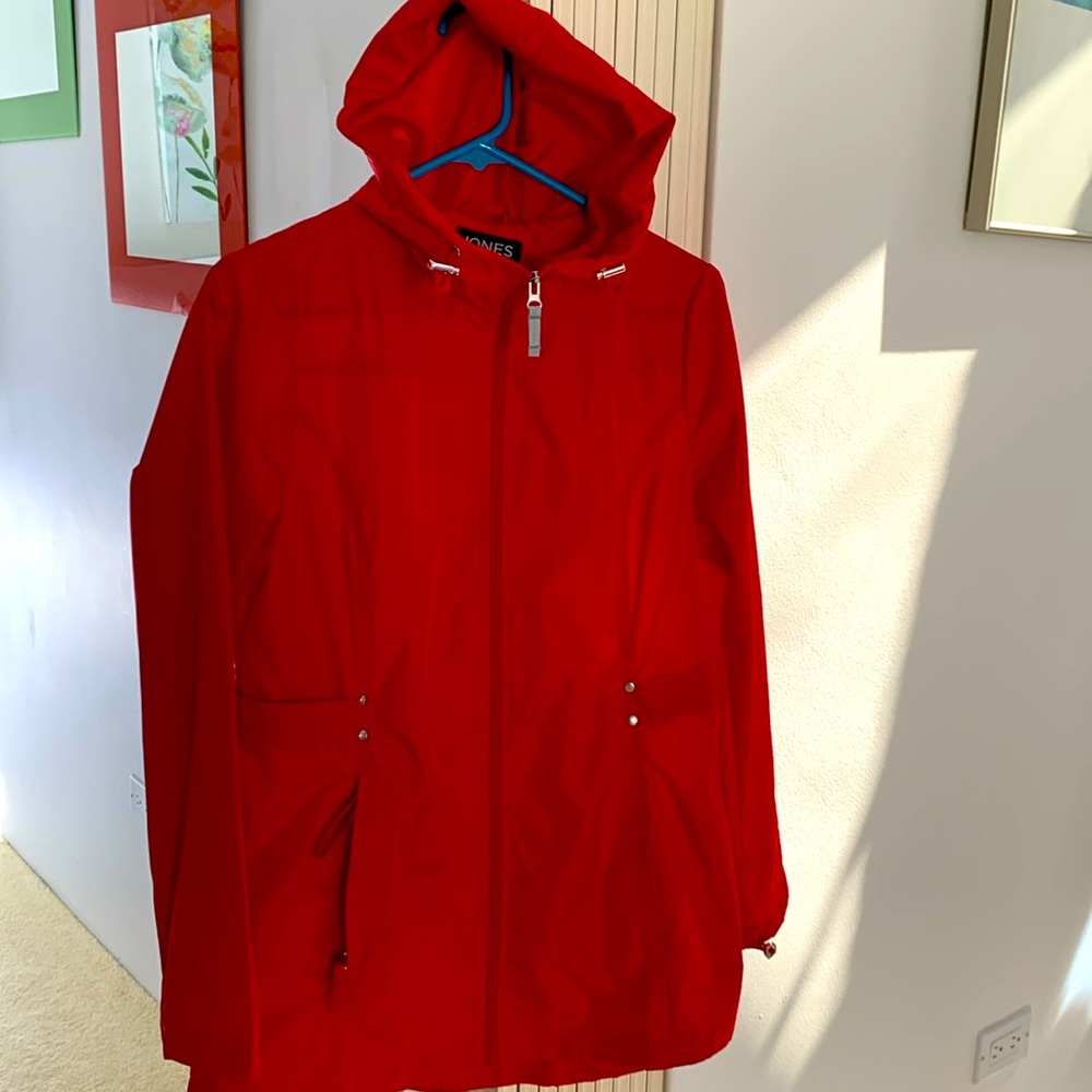 Jones New York Women’s Rain Jacket Parka In a Pocket Wind breaker